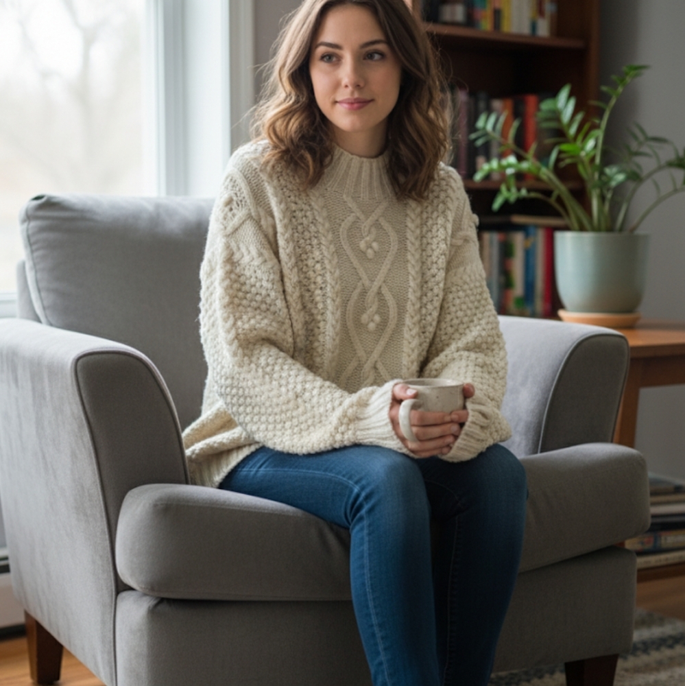 Handmade Fisherman Knit Oversized Sweater
